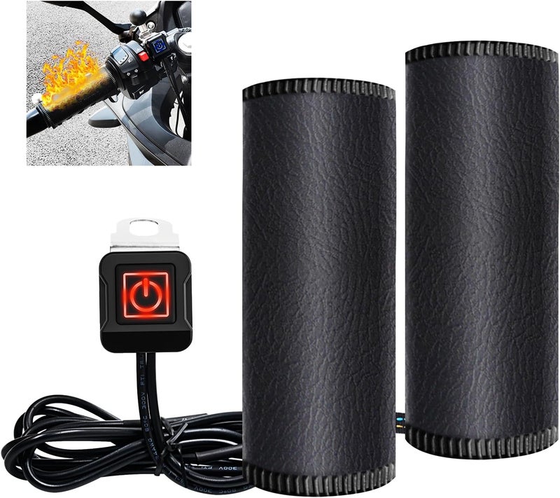 OXWIND Motorcycle Heated Grips Cover, Universal 12V Handlebar Heater Heated Handlebar Grips Compatible with Harley Davidson, 5 Gear Adjustable Temperature, IP67 Waterproof, ATV Hand Heater Warmer - Image 2